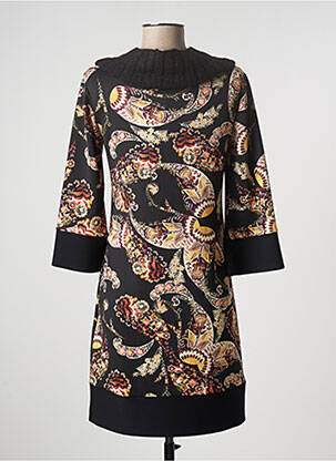 Rochie midi mâneci 3/4 mâneci 3/4 negru ELEONORA AMADEI femeie