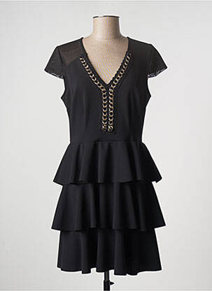 Rochie scurtă închidere cu fermoar la spate mâneci scurte negru RINASCIMENTO femme