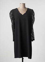 Rochie midi țesătură crep mâneci lungi negru CHARMING GIRL femeie