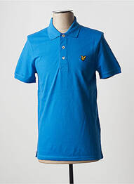 Polo broderie cu motive brodate mâneci scurte albastru LYLE & SCOTT bărbat