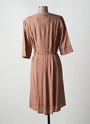 Rochie scurtă croială evazată mâneci scurte maro CREAM femeie