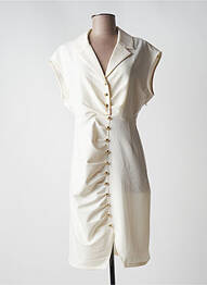 Rochie midi mâneci scurte mâneci scurte bej K-DESIGN femeie