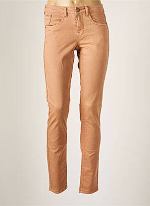 Pantalon slim țesătură poplin mărime normală roz CREAM femeie