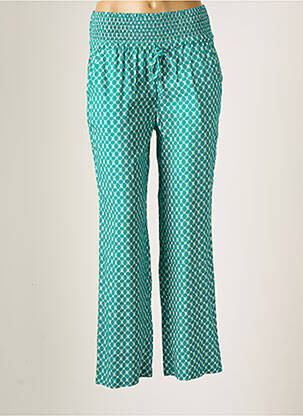 Pantalon larg buzunare talie înaltă verde CREAM femeie