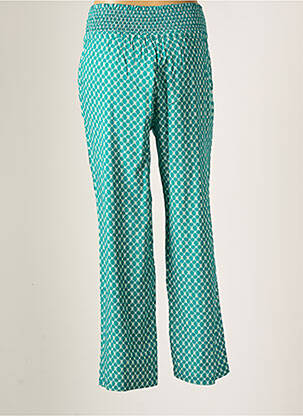 Pantalon larg buzunare talie înaltă verde CREAM femeie