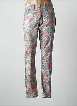 Pantalon slim țesătură poplin mărime normală bej CREAM femeie