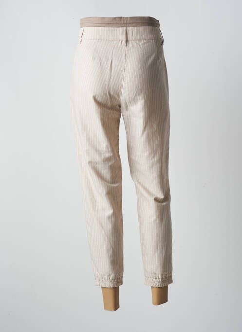 Pantalon trei sferturi talie elastică talie înaltă bej FREEMAN T.PORTER femme