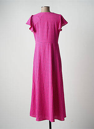 Rochie lungă imprimeu fantezie mâneci scurte violet ONLY femeie