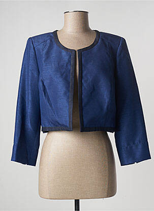 Bolero efect material satinat albastru PAUPORTÉ femeie