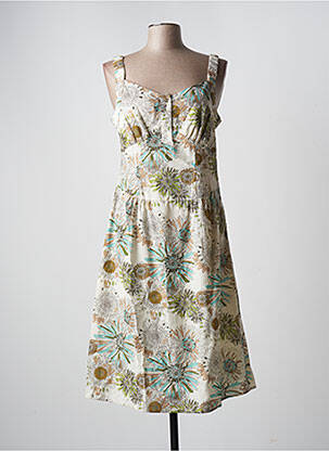 Rochie midi bej CLAUDIA GIL femeie