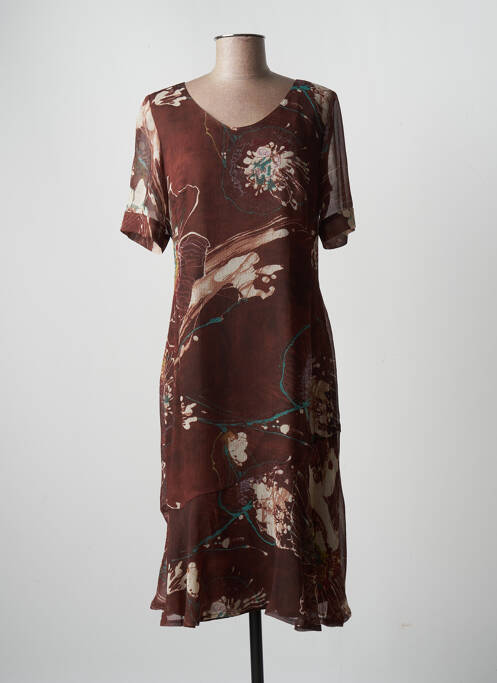 Rochie midi maro LA ROCHELLE femeie