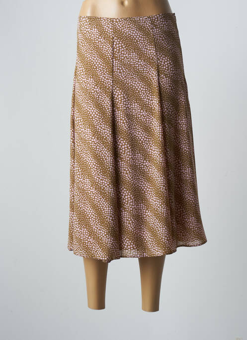 Fustă midi talie cu cleme maro FOSBY femme