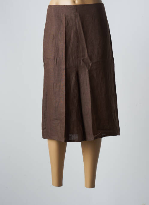 Fustă midi talie cu cleme maro PAZ TORRAS femme