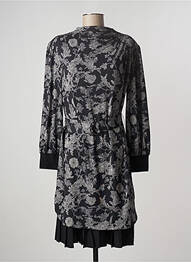 Rochie midi imprimeu floral mâneci lungi negru K-DESIGN femeie