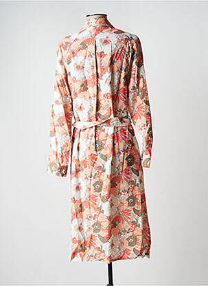 Rochie midi imprimeu floral mâneci lungi portocaliu C'EST BEAU LA VIE femeie