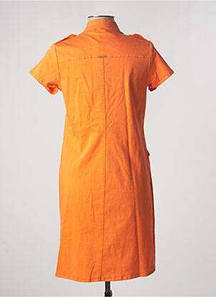 Rochie midi mâneci scurte mâneci scurte portocalie PAUL BRIAL femeie