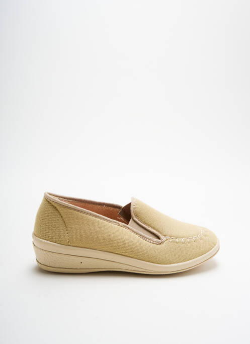 Papuci/pantofi de casă vârf rotund toc plat până la 3 cm bej WAPITI femme
