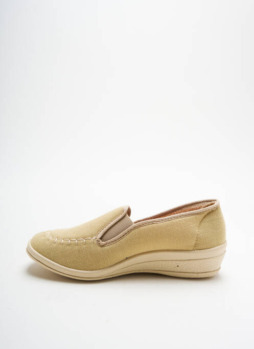 Papuci/pantofi de casă vârf rotund toc plat până la 3 cm bej WAPITI femme