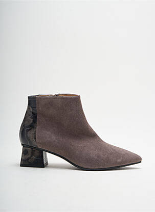 Botine/ghete țesătură satinată toc plat până la 3 cm negru LODI femeie