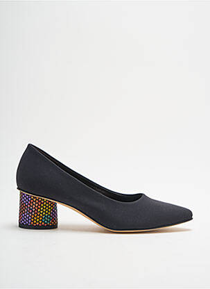 Pantofi cu toc talpă exterioară din piele toc de 4 la 6 cm negru BRUNATE femeie