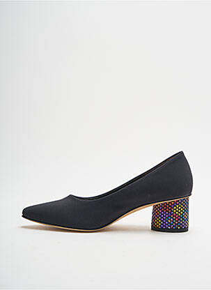 Pantofi cu toc talpă exterioară din piele toc de 4 la 6 cm negru BRUNATE femeie