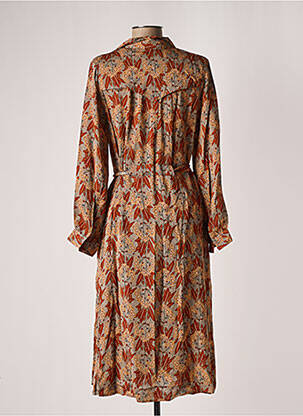 Rochie midi imprimeu floral mâneci lungi maro INDI & COLD femeie