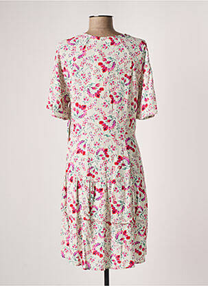 Rochie midi imprimeu floral mâneci 3/4 bej INDI & COLD femeie