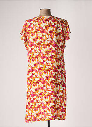 Rochie midi imprimeu floral mâneci scurte portocaliu LE PETIT BAIGNEUR femeie