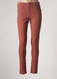 Pantalon slim țesătură poplin mărime normală maro COUTURIST femme