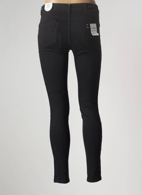 Pantalon slim țesătură poplin talie înaltă negru LIU JO femme