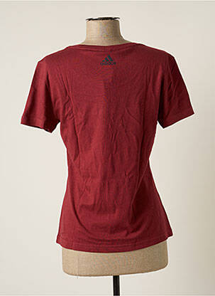 Tricou serigrafie flockată mâneci scurte roșu ADIDAS femeie
