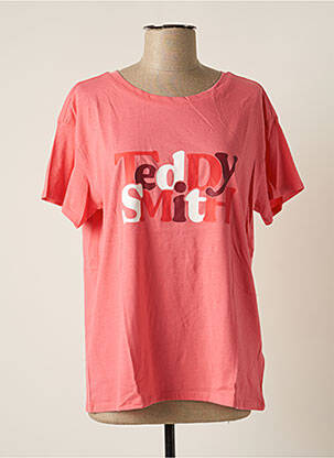 Tricou elasticitate mâneci scurte roz TEDDY SMITH fată
