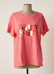 Tricou elasticitate mâneci scurte roz TEDDY SMITH fată