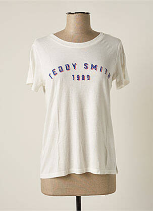 Tricou serigrafie mâneci scurte bej TEDDY SMITH femeie
