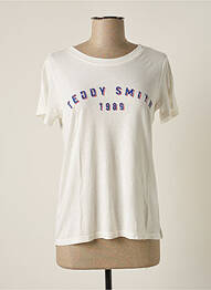 Tricou serigrafie mâneci scurte bej TEDDY SMITH femeie