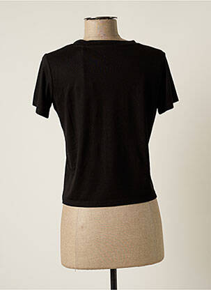 Tricou serigrafie flockată mâneci scurte negru TEDDY SMITH femeie