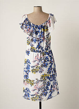Rochie midi imprimeu floral mâneci scurte albastru PEPPERCORN femeie