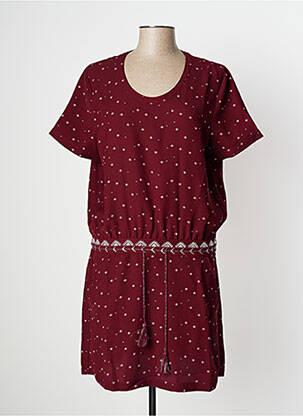 Rochie midi țesătură crep mâneci scurte roșu KAPORAL femeie