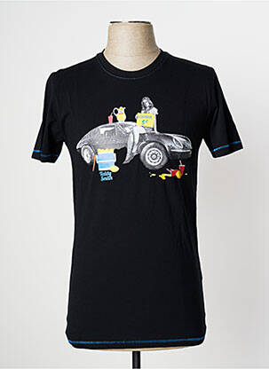 Tricou croială cambrată mâneci scurte negru TEDDY SMITH bărbat