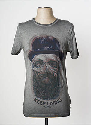 Tricou țesătură melanj mâneci scurte gri KAPORAL bărbat
