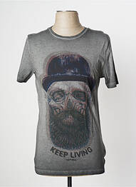 Tricou croială cambrată mâneci scurte gri KAPORAL homme