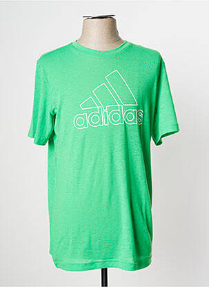 Tricou elasticitate mâneci scurte verde ADIDAS fată