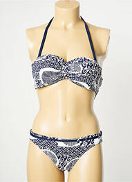 Costum de baie din două piese elasticitate top sutien modelat albastru GRAIN DE SABLE femeie
