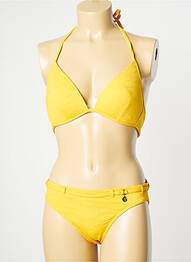 Costum de baie din două piese elasticitate top sutien modelat galben GRAIN DE SABLE femeie