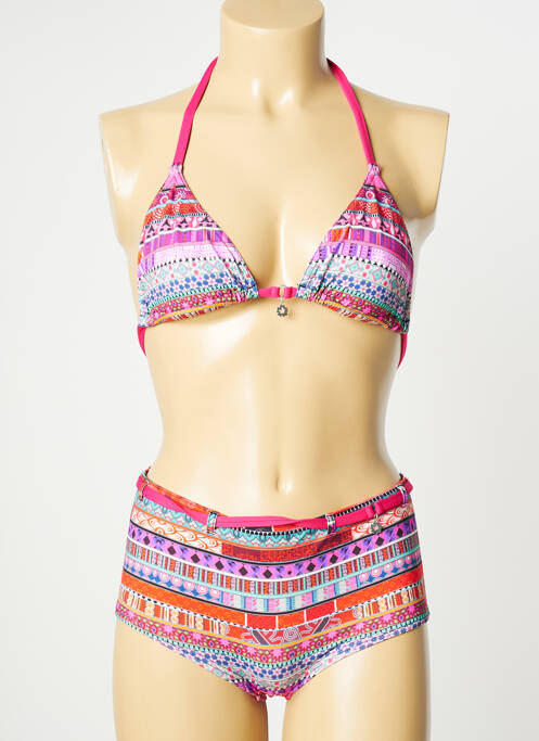 Costum de baie din două piese imprimeu fantezie roz GRAIN DE SABLE fille