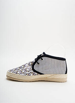 Espadrile țesătură pânză toc plat până la 3 cm alb SMILE femeie