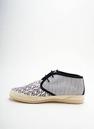 Espadrile țesătură pânză toc plat până la 3 cm alb SMILE femeie