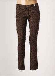 Pantalon slim țesătură poplin mărime normală maro PLEASE femme