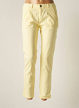 Pantalon 7/8 elasticitate talie joasă galben REIKO femeie