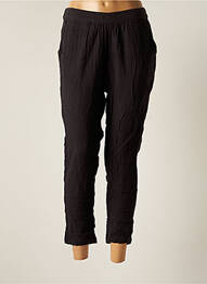 Pantalon 7/8 țesătură poplin mărime normală negru ICHI femeie